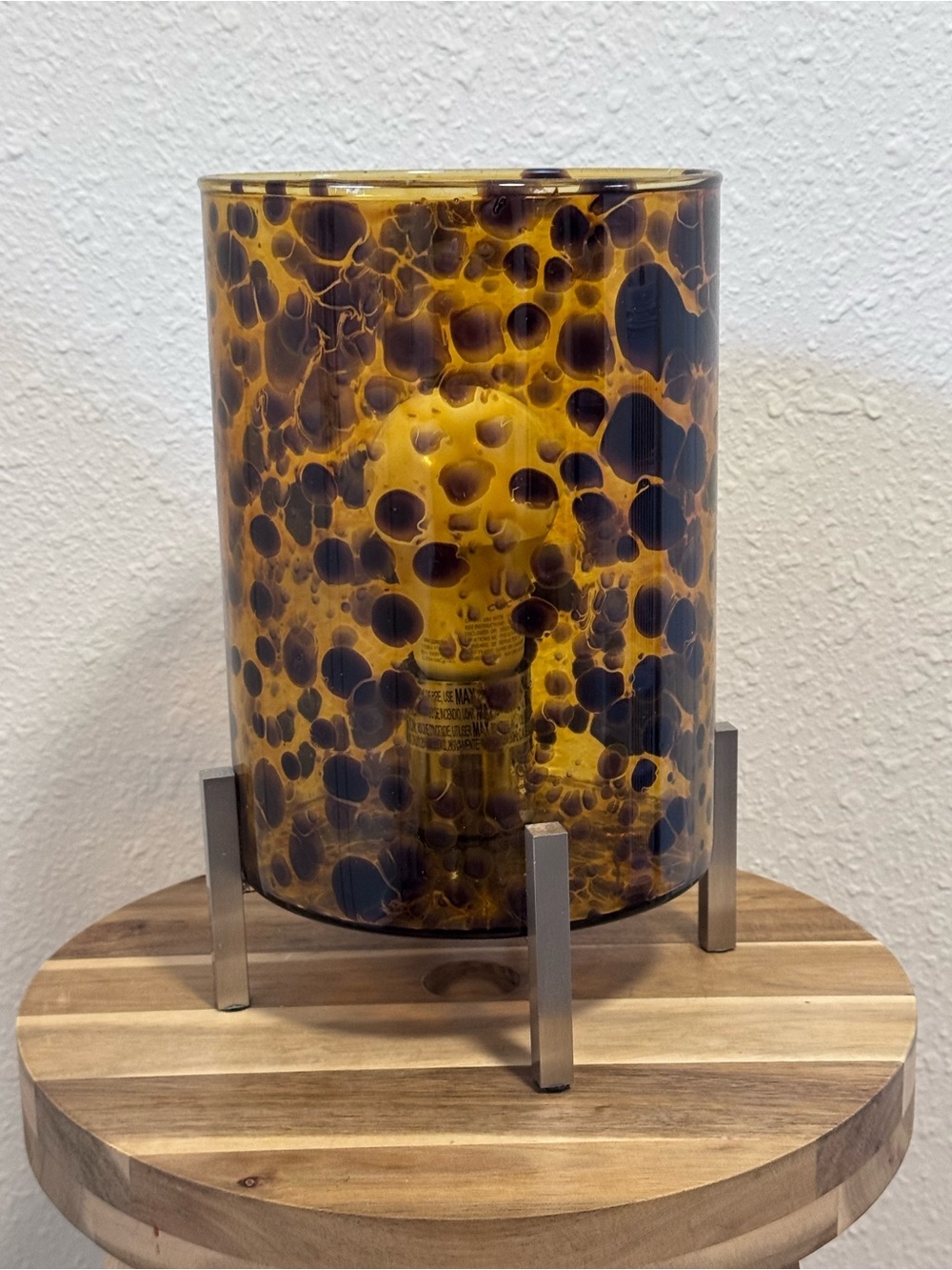 Mini Glass Accent & Table Lamp Tortoise Shell ~9.75" Ravenna Home EUC - Picture 7 of 10
